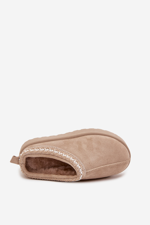 Detské Mládežnícke Snehule S Vyšívaním Na Platforme Béžové Jolisse