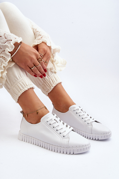 Bílé dámské kožené tenisky Xenobia