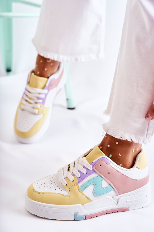 Dámské sportovní kožené boty Bílá a žlutá Francis