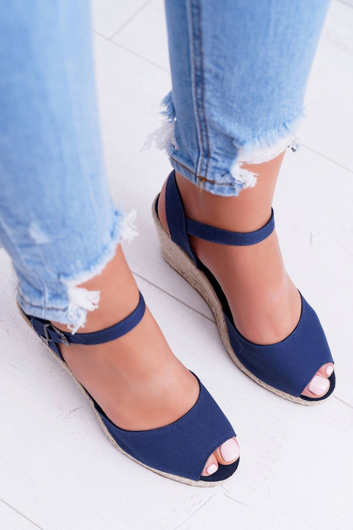 Dámske sandále na veľkej hviezde Big Star Navy Graced Wedge DD274A212