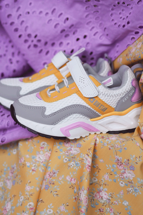 Dětská sportovní obuv se suchým zipem Big Star JJ374257 Bílá a žlutá