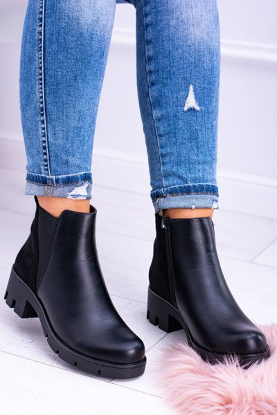 Černé ploché zahřřené boty Murcio