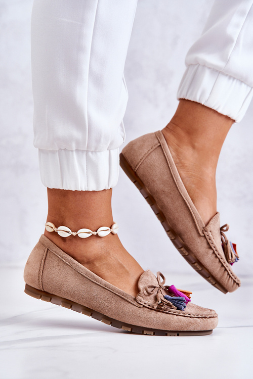 Dámské semišové mokasíny tmavě béžová Wilessa