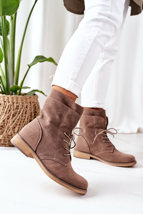 Boty S Dvojitým Svrškem Světle Hnědá Violetta