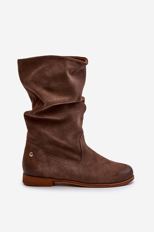 Dámské Semišové Kozačky Maciejka 05057-14 Hnědé