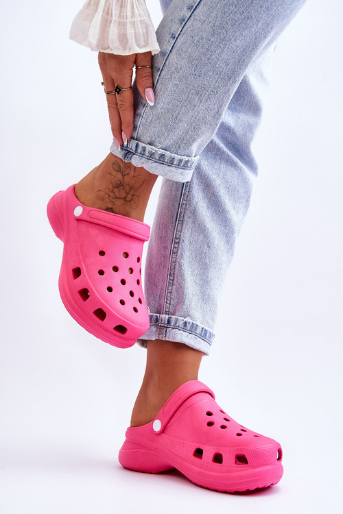 Pěnové Sandály Crocs Na Robustní Podrážce Tmavě růžová Katniss