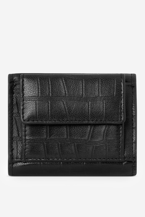 Dámska Malá Peňaženka Z Prírodnej Kože Zvierací Vzor Nobo NPUR-LR111-C020 Čierna