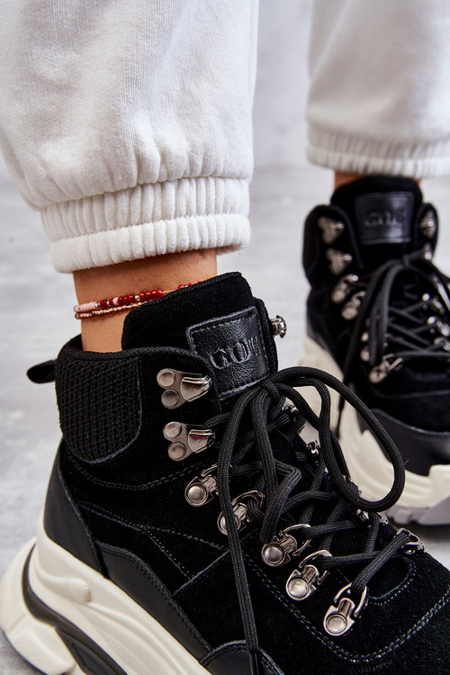 Dámske vysoké športové topánky Goe KK2N4098 čierna