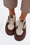 Dámske Sneakers Na Platforme Big Star SS274356 Leopard Hnedo-Bežové