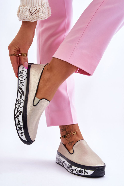 Dámské nazouvací kožené tenisky zlaté Ottavia