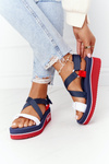 Veľká hviezda HH274A084 Navy Blue Wedge Sandals