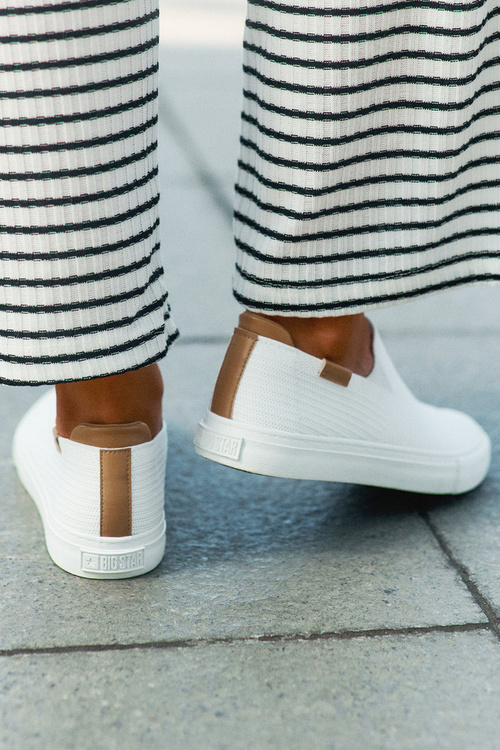 Dámske Slip-On Tenisky Big Star RR274717 Bielé