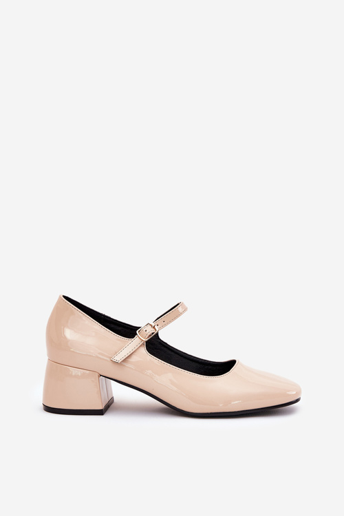 Lakovane Lodičky S Pásikom A Prackou Béžové Savilae