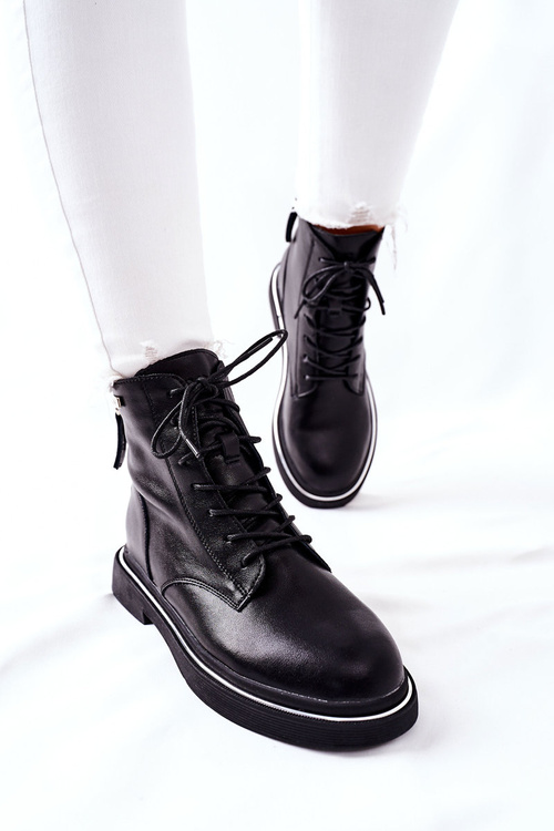 Dámske kožené topánky Goe II2N4014 čierna