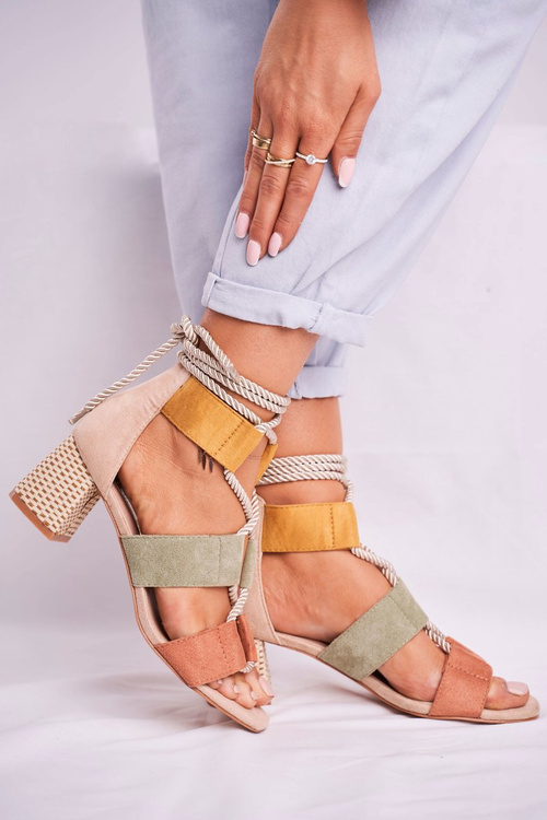 Dámské sandály Na Podpatku Semišové vícebarevné Beckie