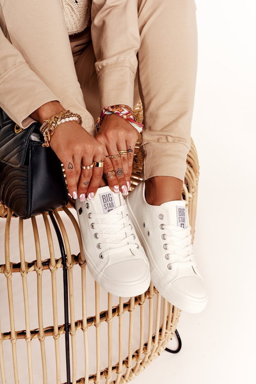 Dámske kožené tenisky Big Star White V274869