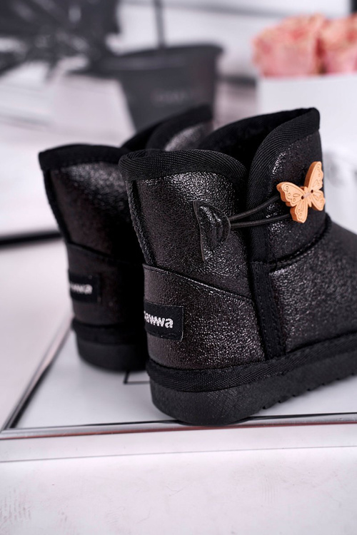 Dětské sněhule s motýlkem černé Cosmic