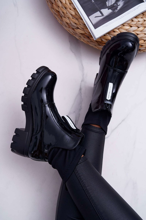 Dámska plochá päta žien Black Emelia