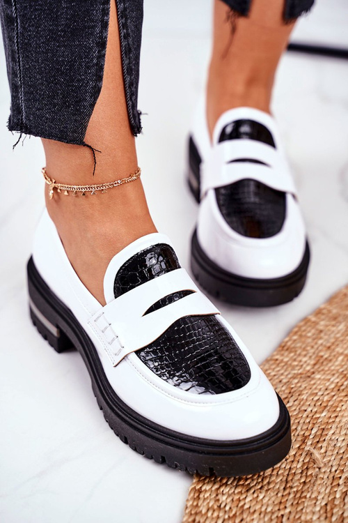 Dámské Boty Loafers Kůže Bílé Visconi 3136042