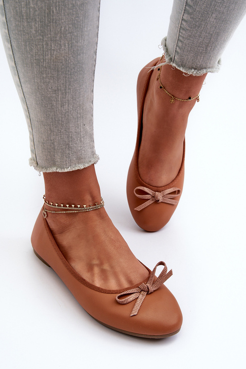 Baleríny z ekologické kůže s mašlí Camel Sandal