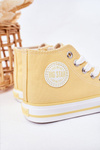 Detské vysoké tenisky s veľkou hviezdou HH374138 Zipper žltý