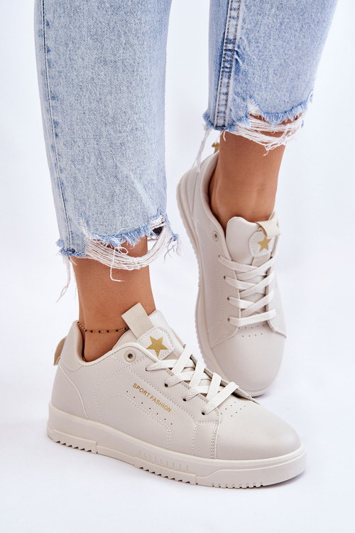 Dámská šněrovací sportovní obuv béžová Mikaela