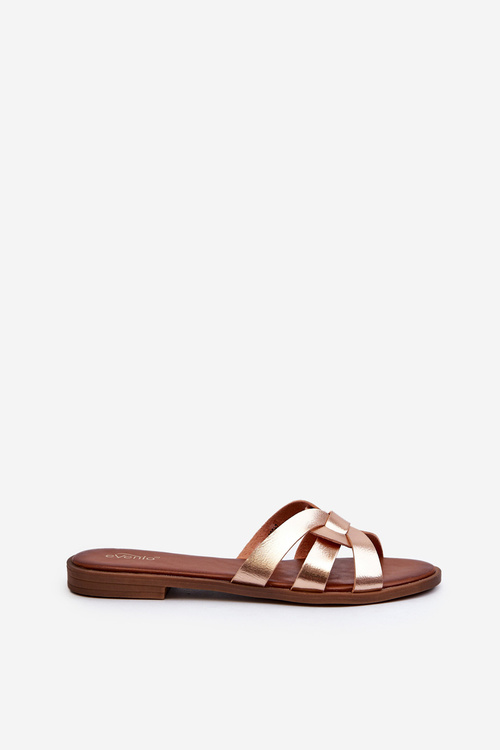 Dámske Ponožky Na Plochom Päte Z Eko Kože Zlaté Rosalini