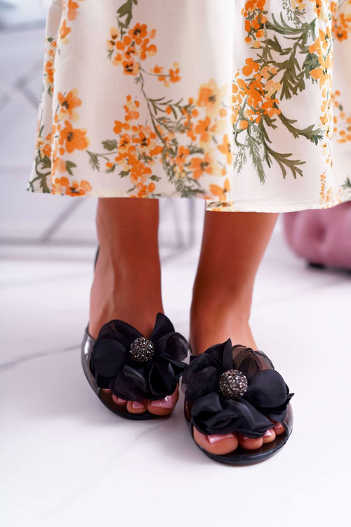 Lu Boo Meliski gumové baleríny kvety čierna candela