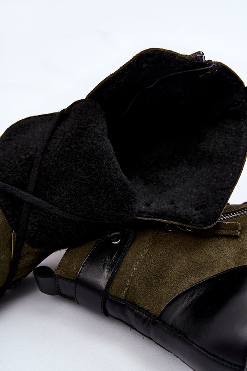 Semišové zateplené boty Laura Messi 2508 Zelená