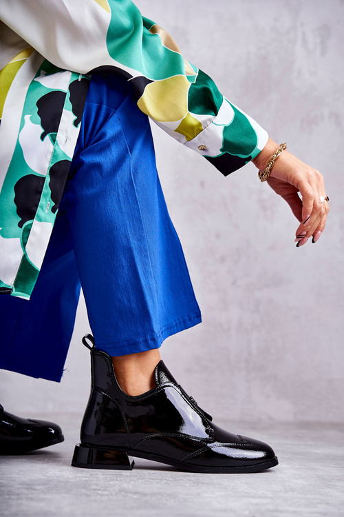 Patentované kozačky s nízkým zipem černé Bettina