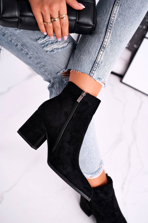 Dámské Kotníkové Boty Na Podpatku Černé So Good