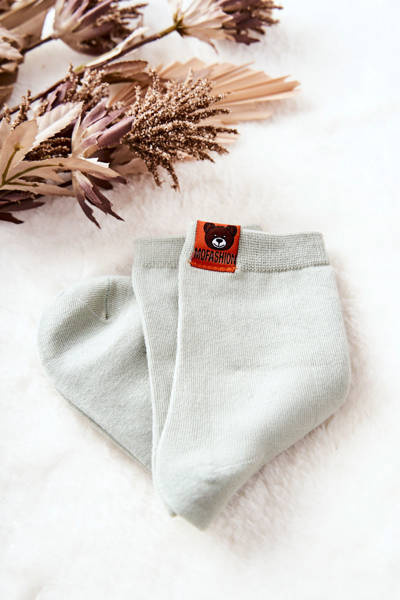 Detské ponožky so zeleným plyšovým medveďom