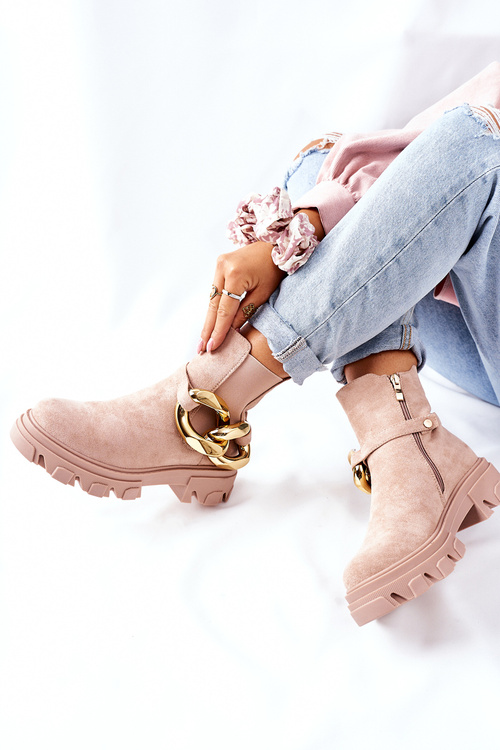 Dámské Teplé Pérka Boty Béžové Visione