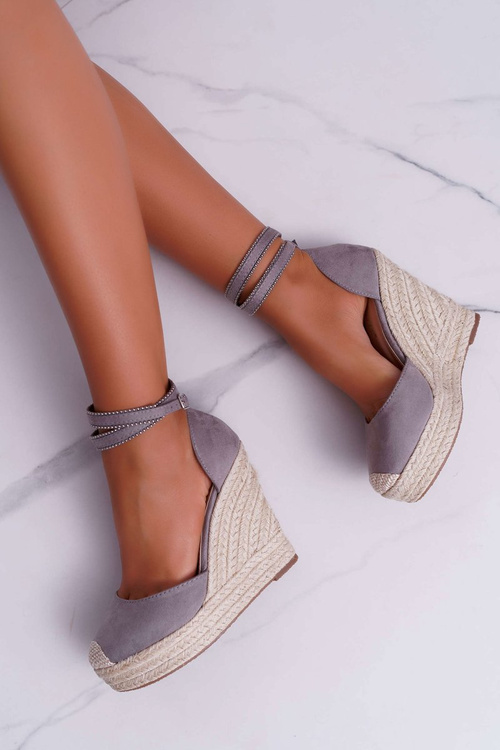 Dámské Sandály Na Klinu Šedé Canterola