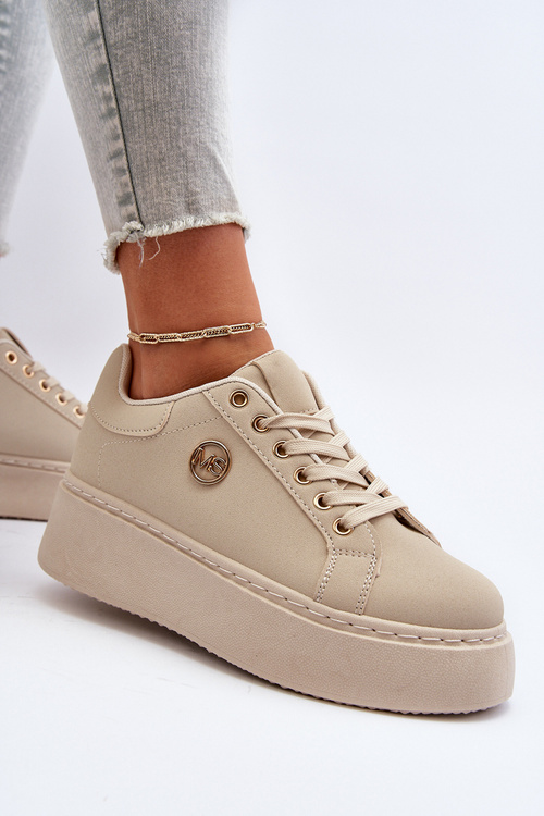 Dámské tenisky na platformě béžové Eshen