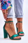 Zelené čiary saténové sandále