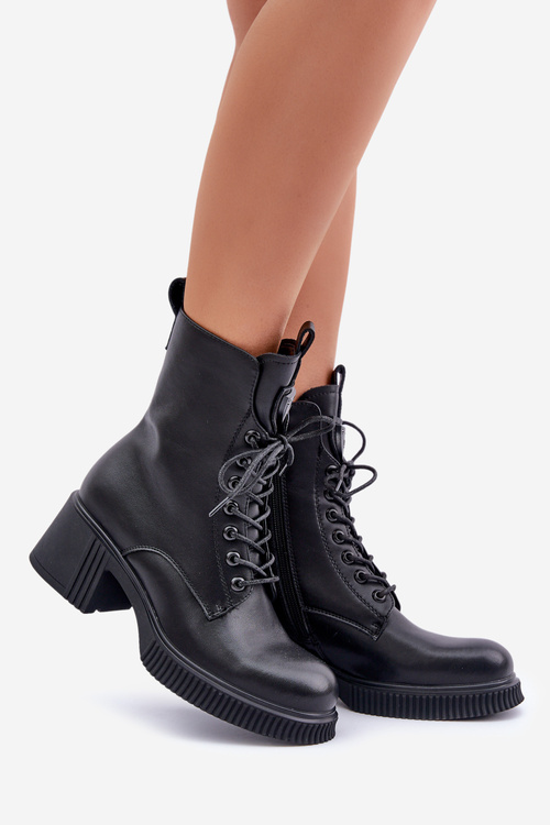 Zateplené dámské boty z přírodní kůže Černé Vinceza 66671