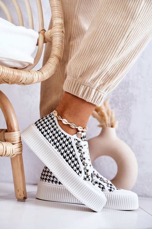 Nízke tenisky na platforme Mischa White and Black