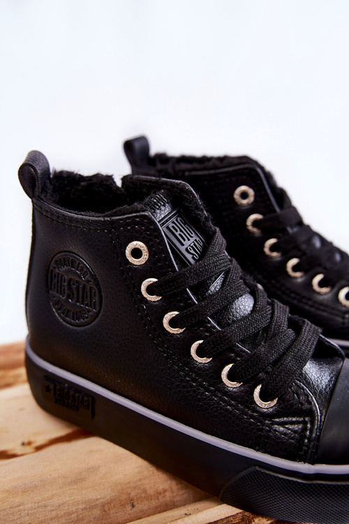 Dětské vysoké tenisky se zipem Big Star KK374228 Černe