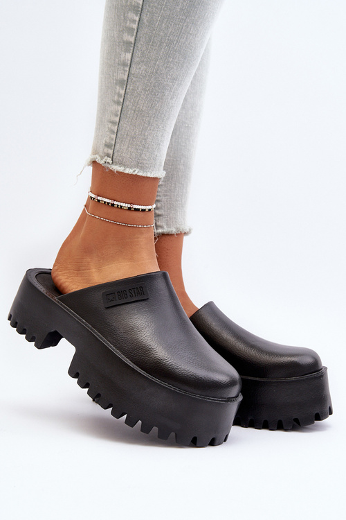 Dámske papuče s masívnou podrážkou Big Star NN274014 Čierne