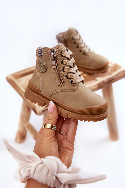 Detská kožušina izolovaná topánkami Beige Hopper Boots