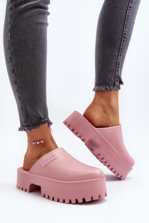 Dámske papuče s hrubou podrážkou Big Star NN274020 Ružové