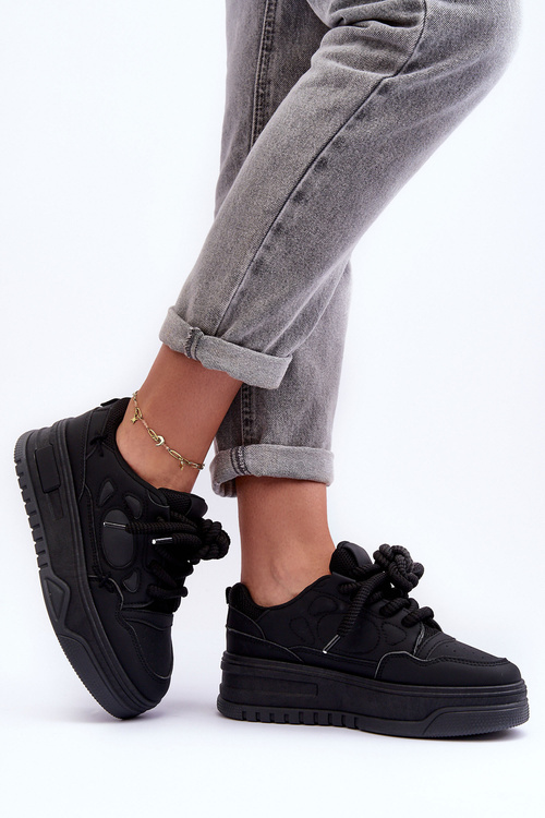 Dámske tenisky na platforme Black Finos