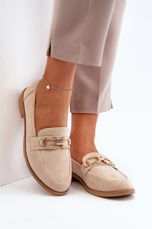 Dámske Semišové Mokasíny Na Plochej Pode Beige Misal