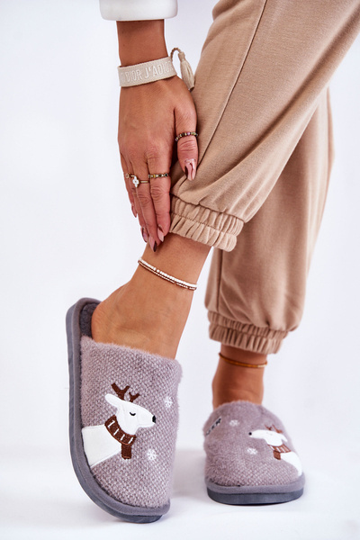 Dámske vianočné papci s sobom Gray Millio