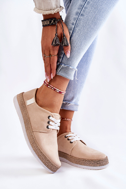 Dámske nízke tenisky pamäťový penový systém veľkej hviezdy KK276005 béžová