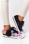 Tenisky s kvetinou lu boo čierny