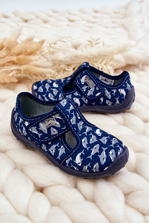 Detské topánky, papiere Befado Sharks 010x032 Navy Blue