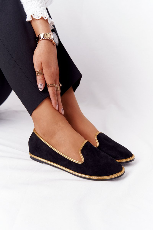 Dámské Semišové Mokasíny Lu Boo Černé