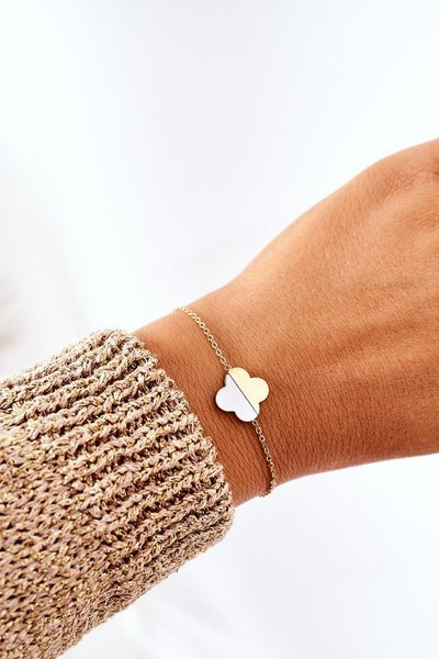 Náramek Na Retízku S Jetelem Zlatý